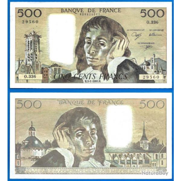 France 500 Francs 1991 Pascal Grand Billet Franc