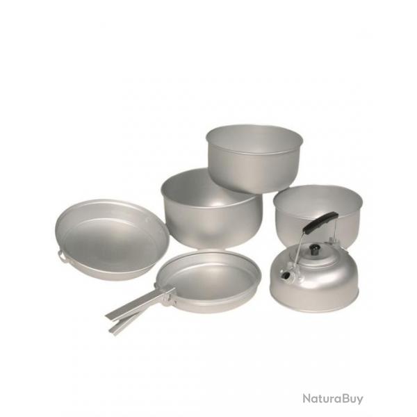 Set cuisine en aluminium (3 casseroles, pole, thire)