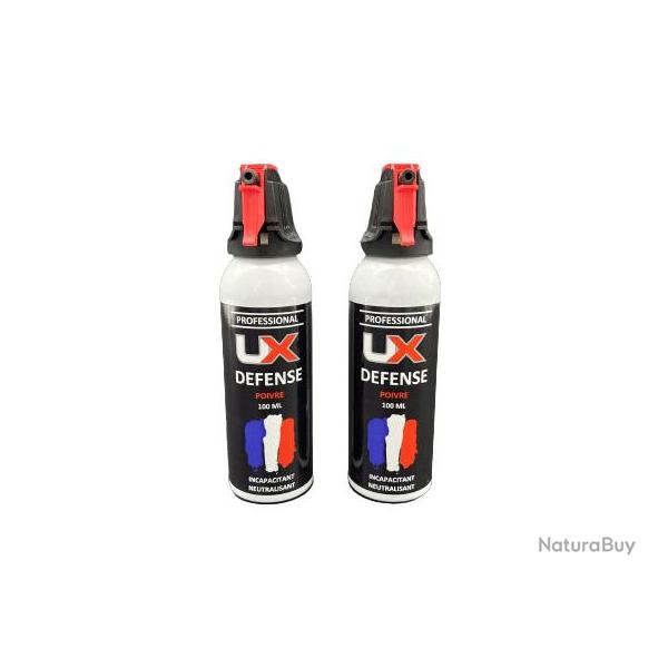 UX PRO / UMAREX - Lot de 2X Bombe Spray Gel Poivre 100 ml de dfense UMAREX