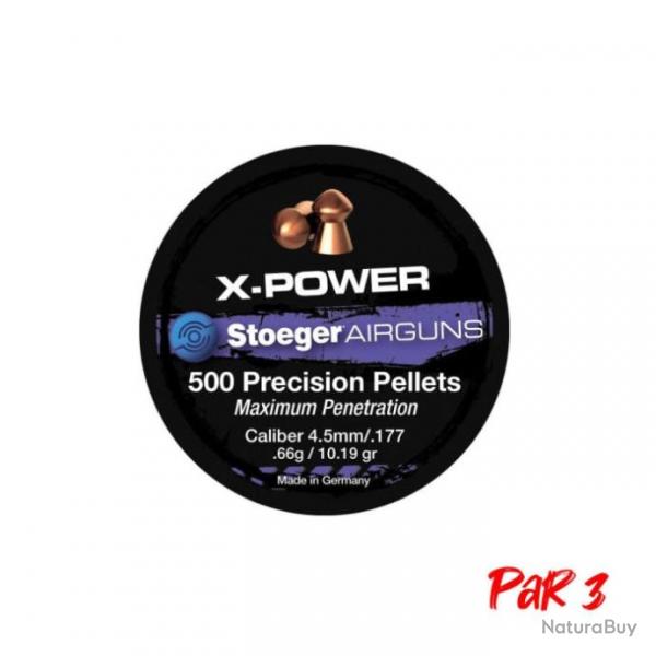Boite de plombs Stoeger X-power 0.66 g - Cal. 4.5 - Par 3