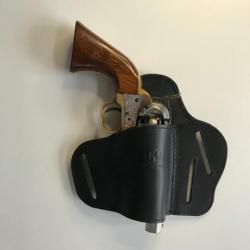 holster luxe de ceinture deux positions pour revolver à poudre noire snubnoses ou shériff !