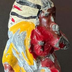 Figurine indien assis en plomb creux ancienne