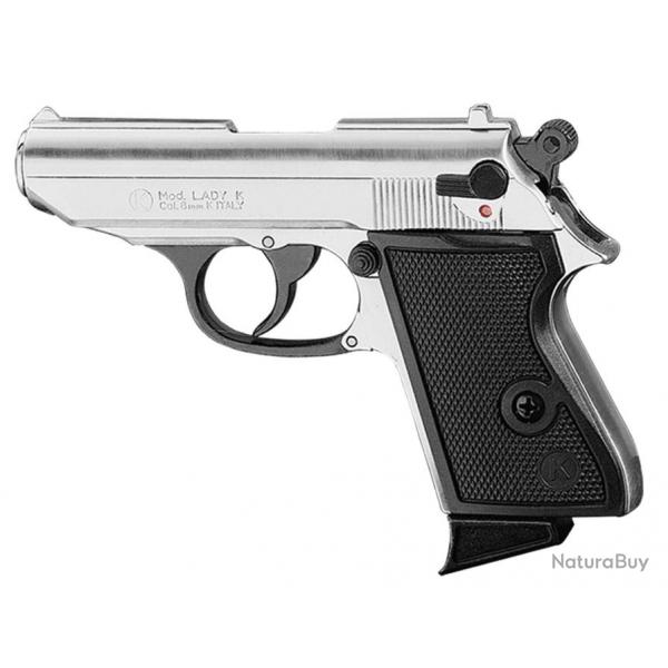 Pistolet 9 mm  blanc Chiappa Lady nickel