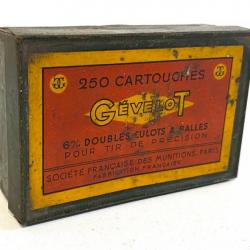 Ancienne Boîte Vide de Collection Gévelot 6mm doubles culots à balles sociéte Française des Munition