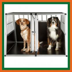 Cage pour chien 104 x 90 x 69 cm - Double porte - Rentre dans coffre de voiture - LIVRAISON GRATUITE