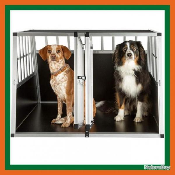 Cage pour chien 104 x 90 x 69 cm - Double porte - Rentre dans coffre de voiture - LIVRAISON GRATUITE