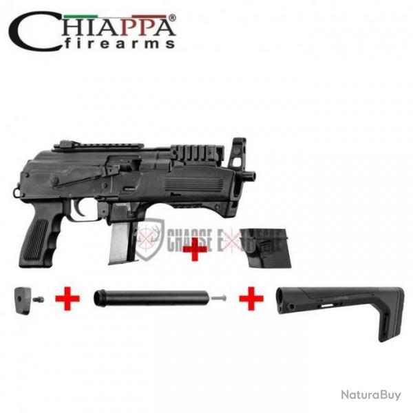 Pack Pistolet CHIAPPA Pak 9 Cal 9x19 + Crosse Fixe Hera Arms + Adaptateur Chargeur Glock