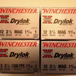 4 boîtes de 25 = 100 cartouches Winchester Drylok  cal 12/89 (boîte grise) N°1 SUPER PRIX !!!