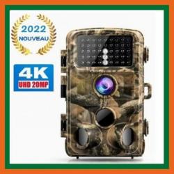 Nouveauté 2022 - Caméra de chasse 20 MP 4K Camouflage IP56 - LIVRAISON GRATUITE ET RAPIDE