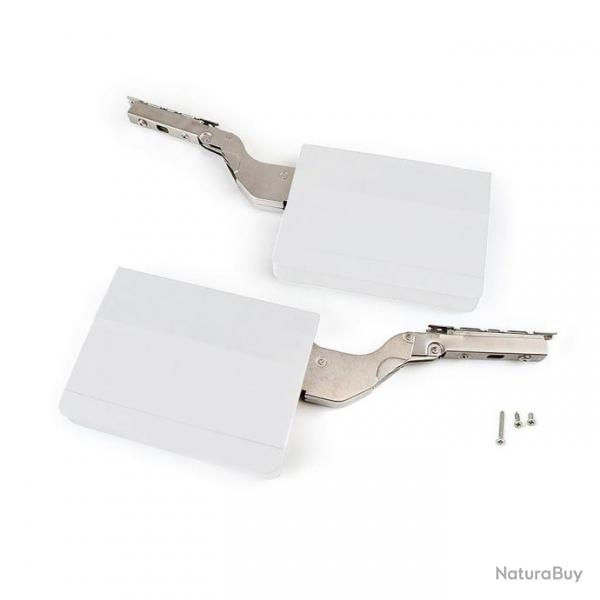 Lot de 2 compas pour portes relevables, Force 3200-9000, Acier et Plastique, Blanc Emuca