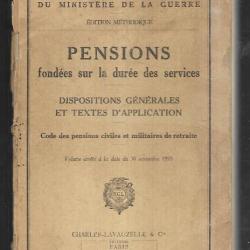 pensions fondées sur la durée du service dispositions générales  lavauzelle 1955