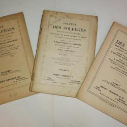 Livres anciens Solfège des solfèges (1910) Edition 3 volumes - Soprano / Henry Lemoine & G.Carulli