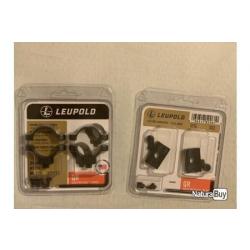 Lot paires de colliers Leupold "Quick Release" diam. 30mm hauts + 1 paire embases