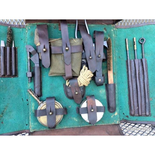 Magnifique sacoche necessaire de nettoyage section d'origine MG08 complet 1 re Guerre mondial