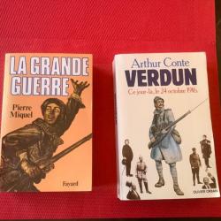 Lot de deux livres de guerre, Verdun et la grande guerre