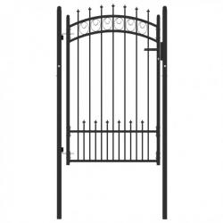 Portail de clôture avec pointes Acier 100x150 cm Noir 146390