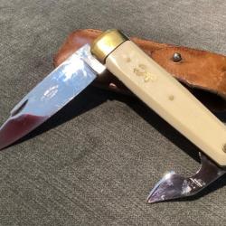 Très beau et solide couteau de chasse St Joanis Chapelat Thiers et son étui