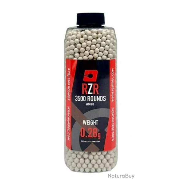 Billes Airsoft 6mm RZR 0.28g bouteille 3500 bbs-0,28g