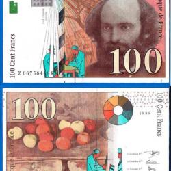France 100 Francs 1998 Billet Cezanne Peintre Serie Z Franc Frcs Frs Frc