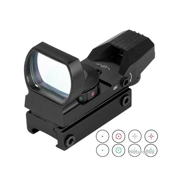 PROMO!! Viseur Point Rouge Red Dot Noir Optique Tactique 11mm,20mm Fusil de Chasse et Airsoft Neuf