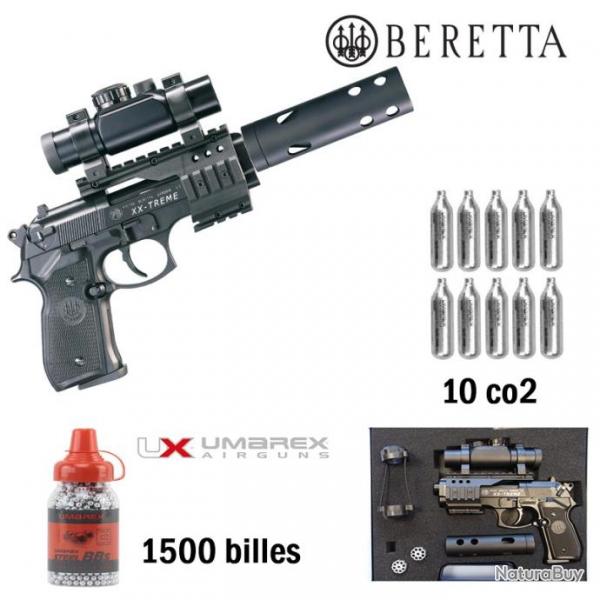 Pack Pistolet BERETTA M92 FS XX-TREME UMAREX Cal.4,5mm 