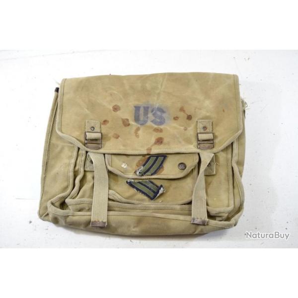 Sac musette US ARMY, copie patine. Idal pour reconstitution, dco jeep GMC US WW2