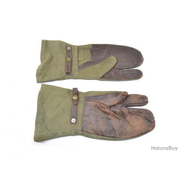 Paire de moufles / gants Arme Franaise annes 1950, motocycliste