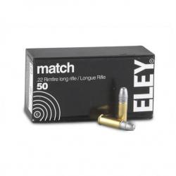 50 Munitions ELEY Pistol Match 40 gr Cal 22 Lr