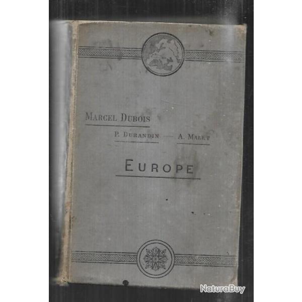 europe 1892 de marcel dubois , durandin et mallet,  scolaire ancien histoire , gographie ,dmograph