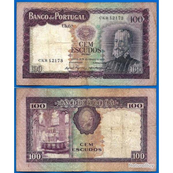 Portugal 100 Escudos 1961 Pedro Nunes Escudo Billet