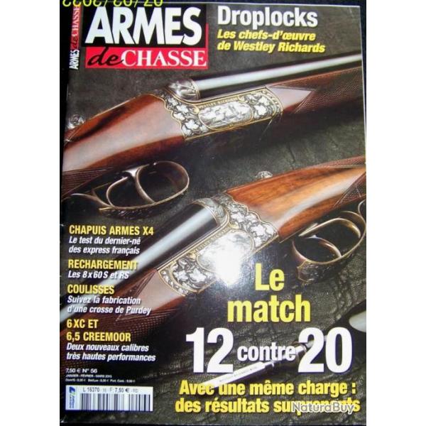 REVUE "ARMES DE CHASSE" EDITIONS LARIVIERE N56 janvier-fvrier-mars-2015- 98 pages - 27x30 cm