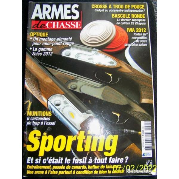 REVUE "ARMES DE CHASSE" EDITIONS LARIVIERE N45 avril-mai-juin-2012- 98 pages - 27x30 cm