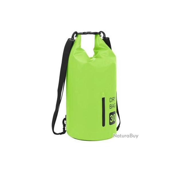 Sac Sec Etanche avec Fermeture Eclair Vert 30 L PVC Etanche