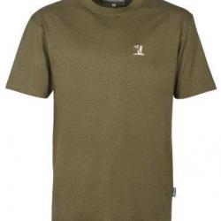 Tee shirt uni brodé Kaki PERCUSSION