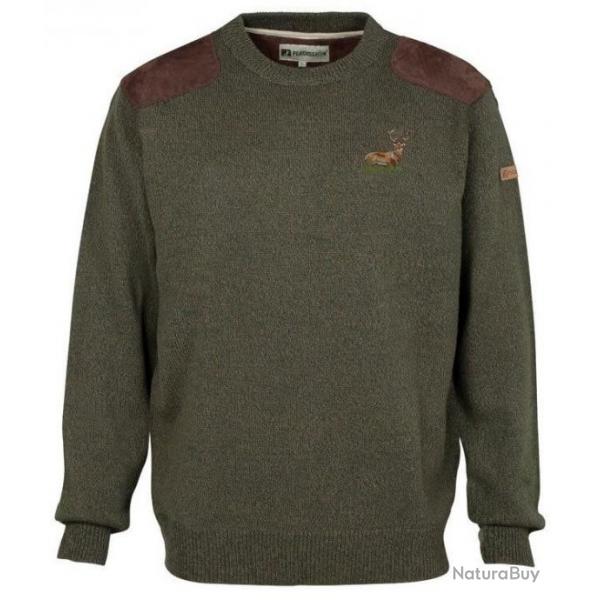 Pull de chasse col rond broderie Cerf Percussion