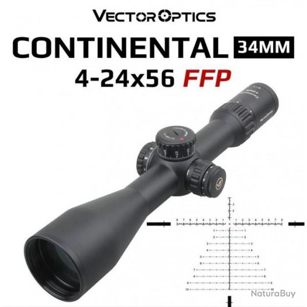 PROMO Vector Optics Continental 4-24x56 HD FFP 34mm Lunette de Vise Tir Optique Tactique Chasse