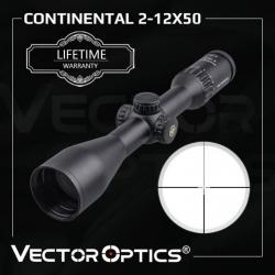 PROMO Vector Optics Continental 2-12x50 30mm Lunette de Visée Tir Optique Tactique Chasse Neuf