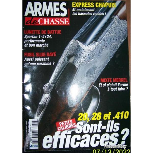 REVUE "ARMES DE CHASSE" EDITIONS LARIVIERE N28 janvier-fvrier-mars-2008- 98 pages - 27x30 cm