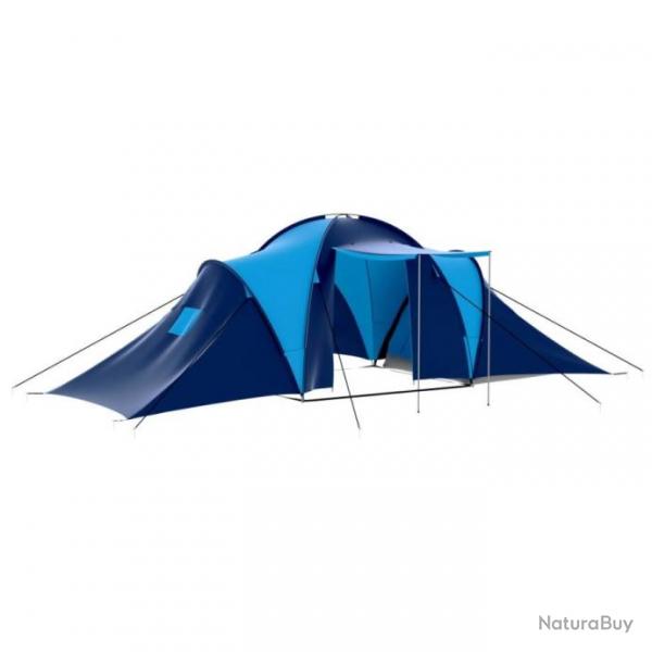 Tente de Camping 9 Personnes Bleu Fonc et Bleu 590 x 400 x 185 cm