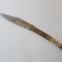 Authentique grand couteau espagnol Navaja Beauvoir du XIXe siècle à queue de Crotale
