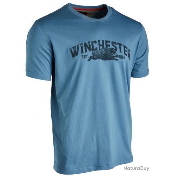 Tee shirt  manches courtes Vermont bleu Winchester