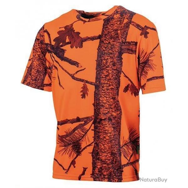 T shirt De Chasse Treeland Camo Orange