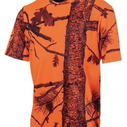 T shirt De Chasse Enfant Treeland Camo Orange