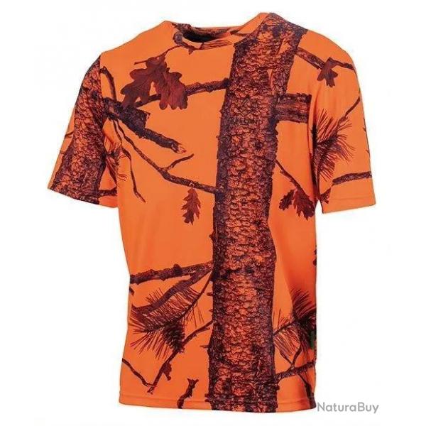 T shirt De Chasse Enfant Treeland Camo Orange