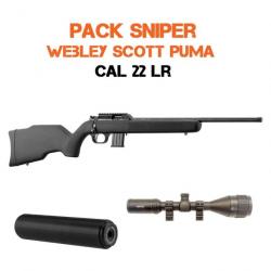Pack SNIPER SILENCE 3-12x50 Webley Scott PUMA Cal 22 Lr 1/2X20 UNF