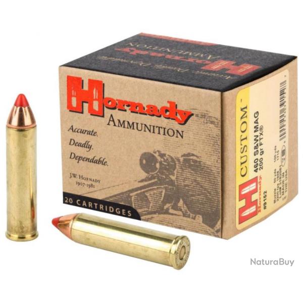 Boit de 20 munitions hornady 460 SW FTX