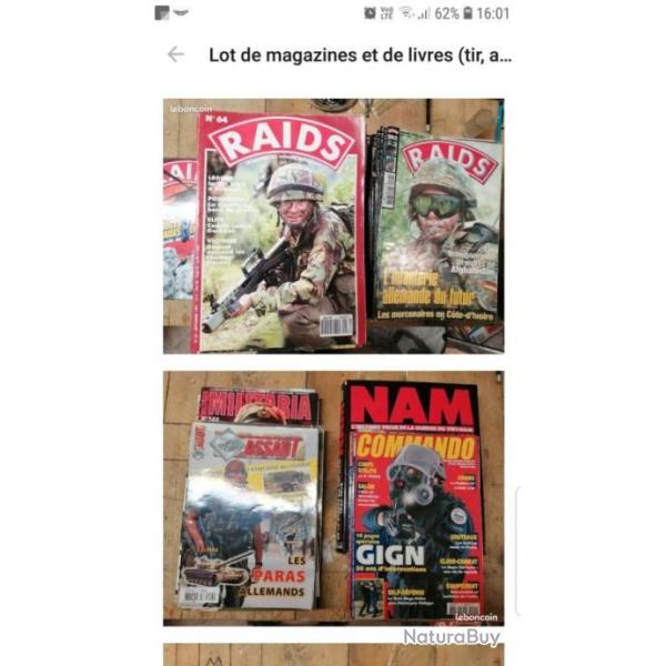 Lot de magazines sur les armes ,le tir,l' airsoft ,le paintball ,l arme et la guerre