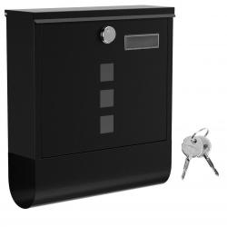 Boîte aux lettres murale avec serrure avec cache fenêtres de visualisation emplacement pour nom rou