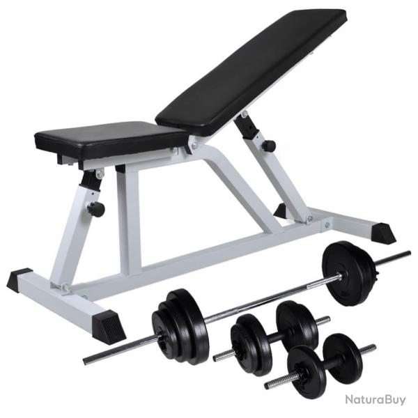 Banc d'entranement avec jeu d'haltres 30,5 kg musculation fitness sport 02_0000051