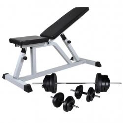 Banc d'entraînement avec jeu d'haltères 60,5 kg musculation fitness sport 02_0000052
